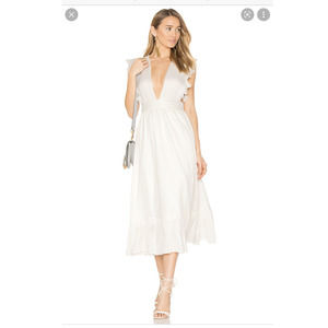 Majorelle Mistwood Ivory Cotton Midi Wrap Dress Sz XS
